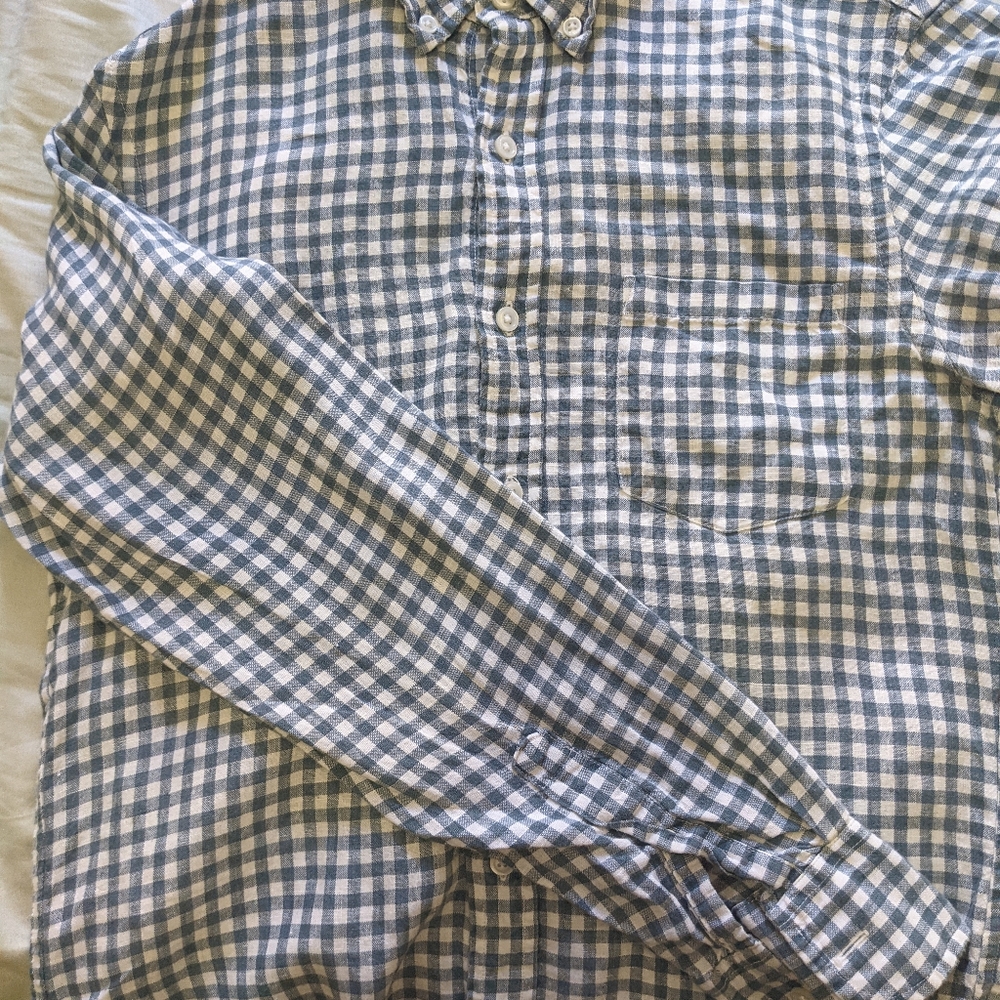 J Crew slim linen check